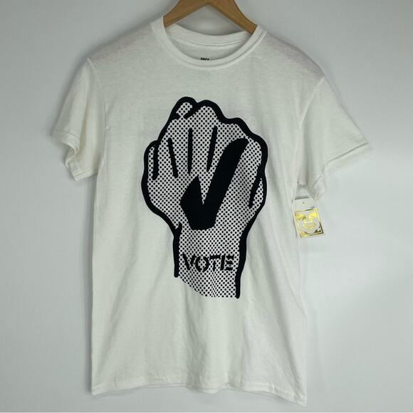 Obey NEW Graphic Vote Tee T-Shirt White Hand - Picture 1 of 6